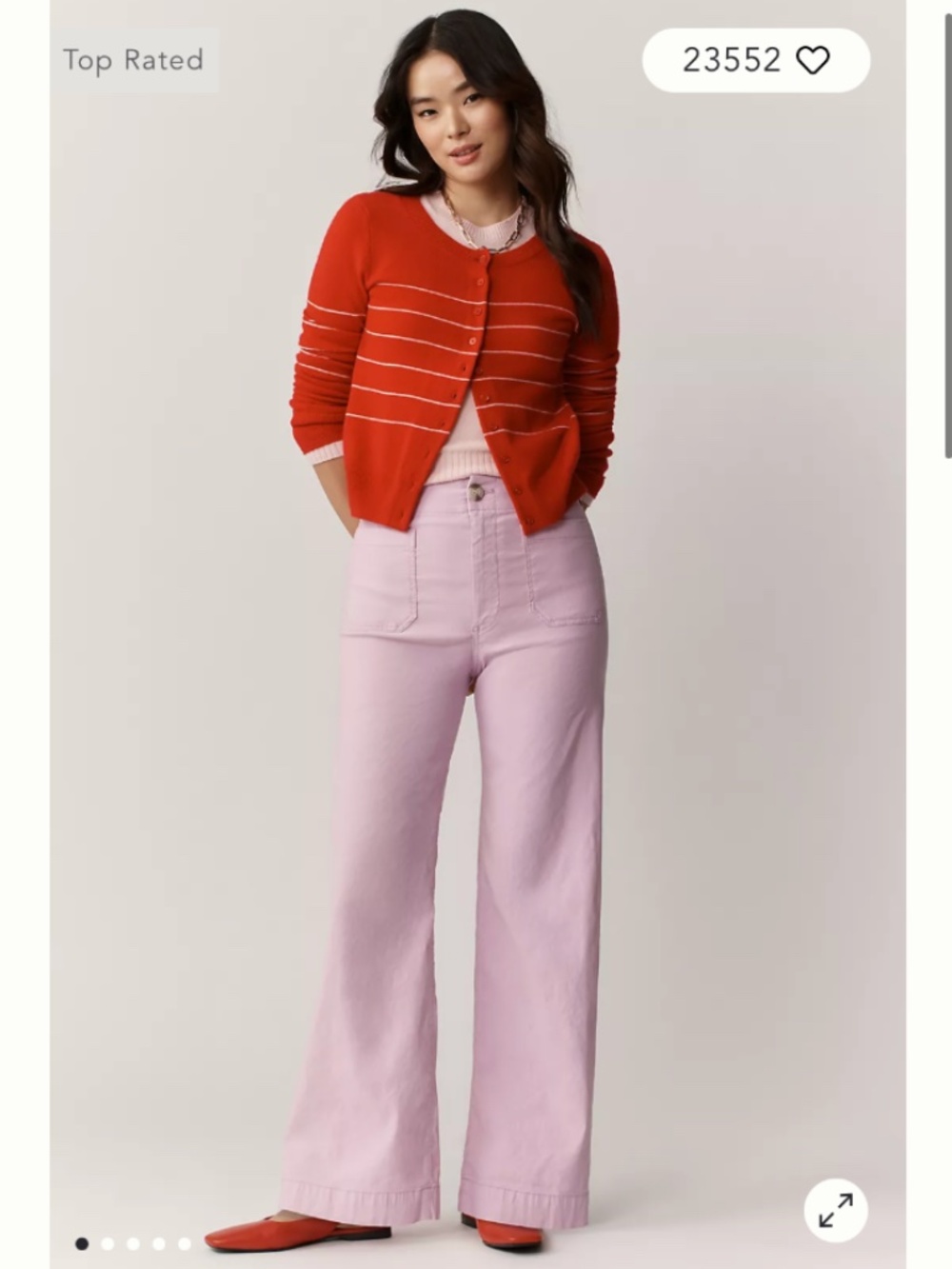Maeve Pink Wide-Leg Pants